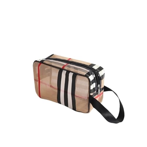 Mesh pvc portable cosmetic bag, double-layer mesh portable toiletry bag, multi-purpose(Medium)4