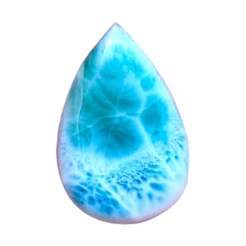 Pierre Larimar naturelle taillée en cabochon poire de joaillerie fine 26mm