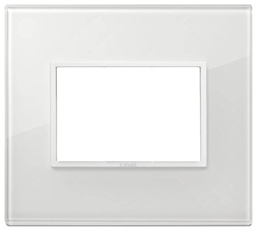 Eikon Serie EVO – Platte 3 Module Glas Serie Eikon Weiß insgesamt Diamant