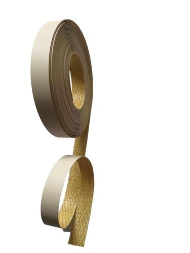 HGKJHFmelamine Edging Tape. pre Coated with hot melt Adhesive Flexible Veneer Edge Edging, Used for Cabinet and Furniture Maintenance (No26-Cream White, 1.81cm*20frt)