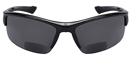 Mass Vision “The Skillful” 2 Pair Of Unisex Sport Wrap Polarized Bifocal Sunglasses (Black/Tortoise, 2.0, Multiplier_X) #TOP4