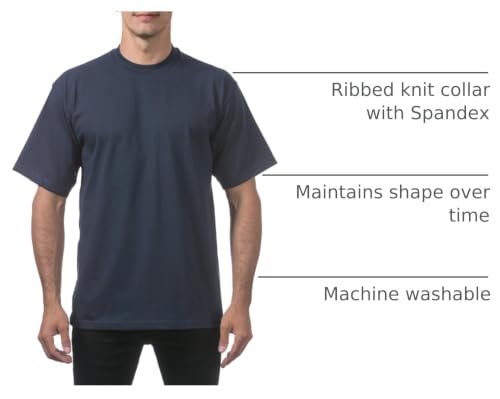 Image of Pro Club Men's 3-Pack Heavyweight Cotton Short Sleeve Crew Neck T-Shirt