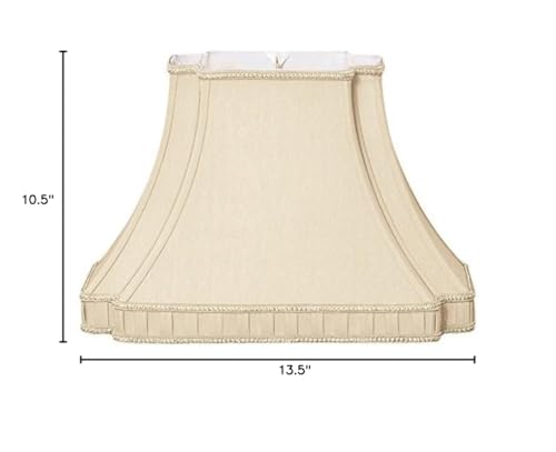 Image of Royal Designs Rectangle Bell with Bottom Gallery Inverted Corner Designer Lamp Shade, Beige, (7 x 9.5) x (10 x 18) x 12
