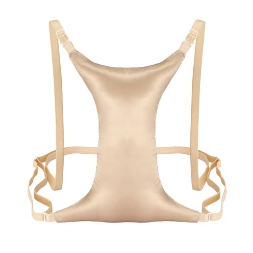 SAGUD Cotton Breast Pillow for Chest Wrinkles Side Sleeper Anti-Wrinkle Support Bed Pillow with Adjustable Clasp Soft Beauty Pillow for Sleeping Gold