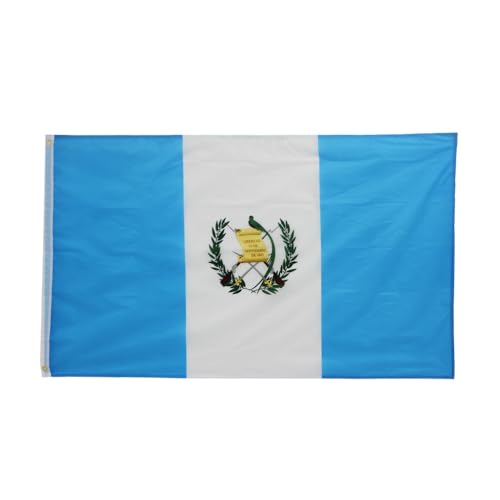 ANJOR Guatemala Flag 3x5Fts - Guatemalan Flags With Brass Grommets 3 X 5 Ft