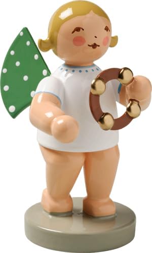 Wendt & Kuhn Blonde Hand Painted Grunhainichen Angel Headless Tambourine Figurine