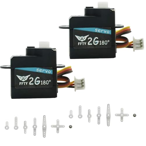 2PCS 2G Plastic Gear Mini Servo, 3.7-5V RC Micro Digital Servos Kit for RC Helicopter Airplane Car...