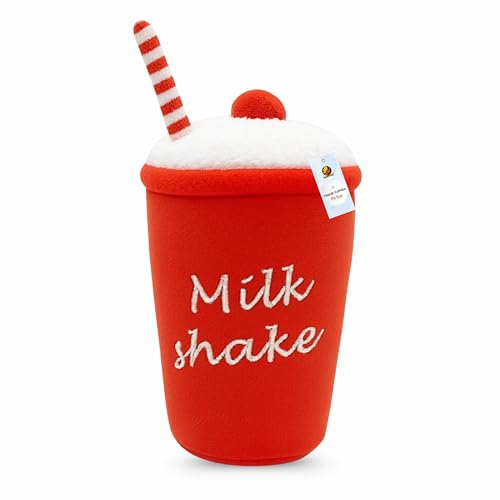 Image of Foodie Puppies Interactive Squeaky Plush Dog Toy - (Milk Shake) | Durable, Bite-Resistant Chew Toy | Soft, Safe & Fun for Playtime, Dental Exercise & Teething | Ideal for Small to Medium Dogs