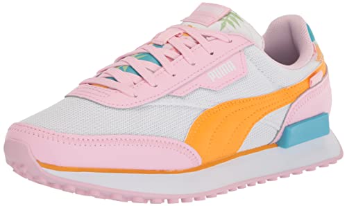 PUMA Kids Girls Future Rider Flower Aura Lace Up Sneakers Shoes Casual - White
