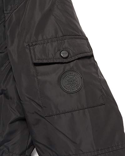 Madden Girl Women’s Heavyweight Puffer Anorak Jacket with Sherpa Fur Lined Hood (Black with Fur, Medium)