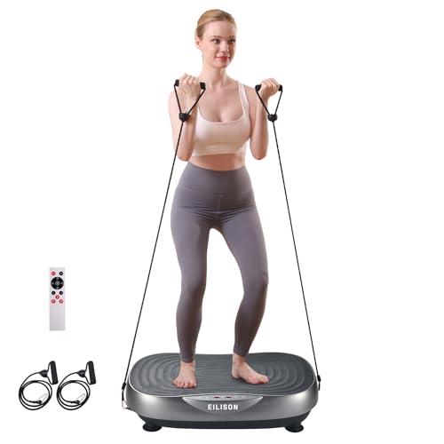 EILISON Glory Vibration Plate Exercise Machine - Lymphatic Drainage Whole Body Workout Vibration Platform 99 Adjustable Speeds Power Shaping Vibrating Plate Weight Loss(Glory Grey)