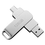 [Format Compact à Emporter] Cette clé USB compacte métal avec trou d’attache se glisse facilement dans un sac ou sur un porte-clés ; contenu de l’emballage : clé USB métal rotative 128 Go x 1, pour étudiants, employés et usage personnel.