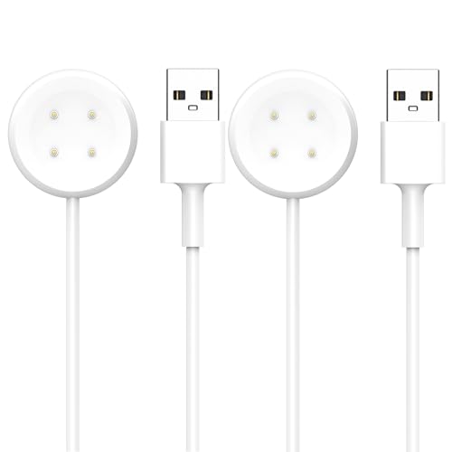 Compatible for Google Pixel Watch 2 Charger Replacement USB Charging Cable Dock Stand for Pixel Watch 2 Smartwatch, 2Pack 3.3Ft Durable Portable Charger Dock Cord (White&White)