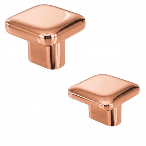 Image of JAGGER JAG401 Drawer Knobs for Home & Office - Durable and Elegant Stainless Steel Door Knob for Cabinets, Cupboards & Dressers (2, Rose Gold (Square))