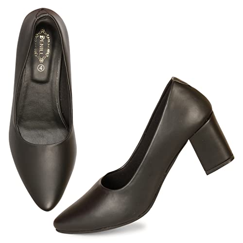 Denill-Women-Pump-Block-Heel-Slip-On-Formal-Sandal