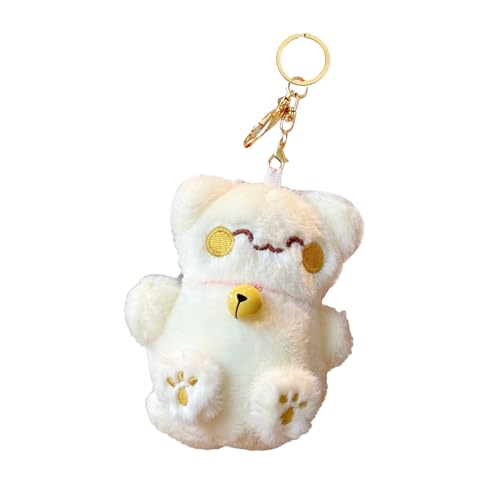 Lucky Cat Keychains Felpa - Lindo peluche de animales mágicos, suave y esponjoso colgante de juguete para mochila, bolso, cartera, coche | Maneki Neko Accesorios Keys, regalo,, , Siehe