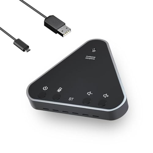 Image of Bluetooth Conference Speaker and Microphone, Bluetooth Speakerphone for Small Meeting Room，Wireless Conference Speaker 360Voice Pick up with Noise Cancellation Mics for Computer /Laptop