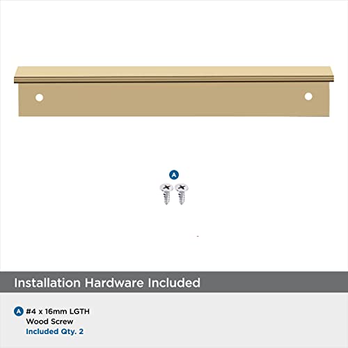 Image of Amerock Edge Pulls 5-1 /16 inch (128mm) Center-to-Center Champagne Bronze Cabinet Edge Pull - 10 Pack