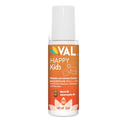 Image of VAL Magnesium Roll-On for Kids | Gentle Zechstein Magnesium Chloride | Relaxation for Daytime & Bedtime | Calm & Mood Support | with Chamomile, Shea Butter & Essential Oils | USA Made | 3oz