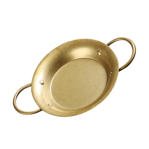 STOBAZA Sartén de Acero Inoxidable con Doble Asa para Servir Diseño Retro Español Distribución Uniforme del Calor para Cocinas y Restaurantes