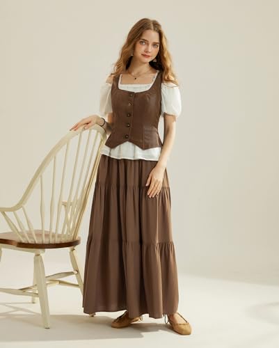 Scarlet Darkness Women Renaissance Corset Vintage Button Down Corduroy Pirate Waistcoat Vest2