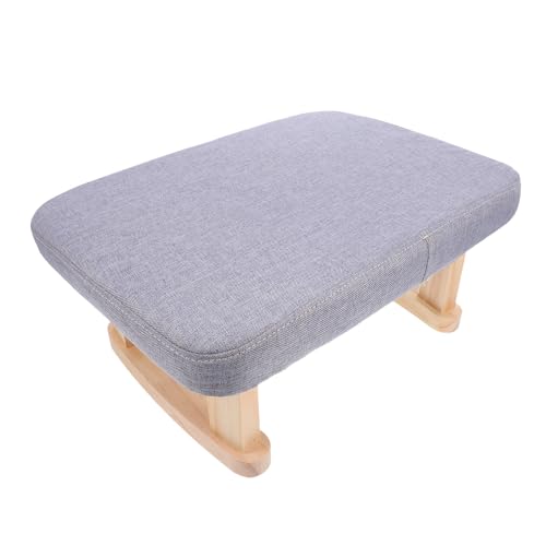 HOMOCONO Taburete Pequeño de Algodón y Lino Base Robusta, Diseño Elegante y Cómodo para Sala de Estar o Entrada, Reposapiés para Silla de Oficina