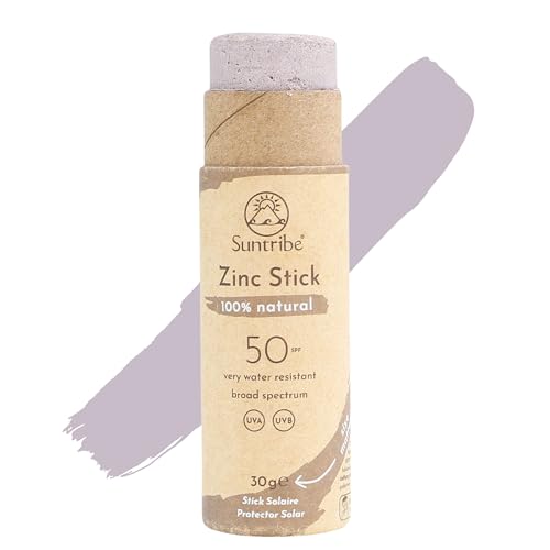 Suntribe Mineralischer Bio-Sonnenstift mit Zink LSF 50/30 g, Getönt - 100% Natürlich, Riffsicher, Mineralischer UV-Filter - Sehr Wasserfest, Zero Waste - Gewinner Beauty Shortlist Awards