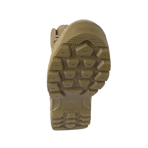 LUDEY Lightweight Military Tactical Boots for Men Durable YKK Side Zipper Police Army Combat Jungle Breathable Comfortable Duty Boots Tan 11US by LUDEY - Used condition - Image 8