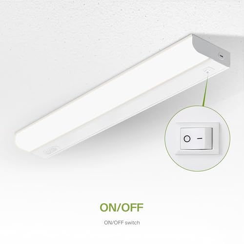 Image of ASD LED Under Cabinet Lighting Hardwired, 24 Inch 12W 2700K-5000K Selectable, 1051LM, CRI90+, Direct Wire Linkable Under Counter Lights for Kitchen, Dimmable Under Cabinet Lights, White, UL, 12 Pack