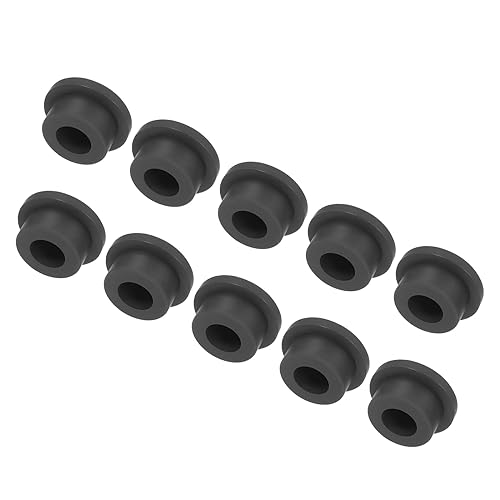 Image of UXCELL High Temp Silicone T-Shaped Rubber Stopper Plugs - Dia 22mm /0.86 inch, Black, Pack of 10 (OD 29mm) for Powder Coating, Plating, Waterproof Sealing