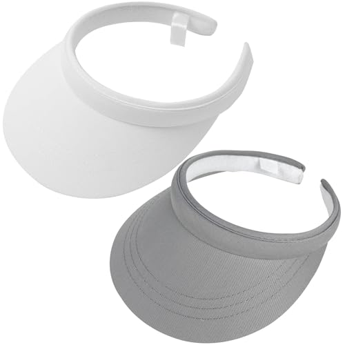 Image of 2 Pack Visor Women Men Sun Hat Clip On Visors Adjustable Sport Wide Brim Cap