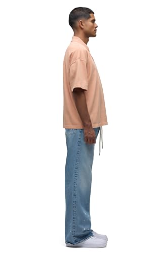Image of Hudson Men's Luca Loose Fit Wide Leg Denim Pant