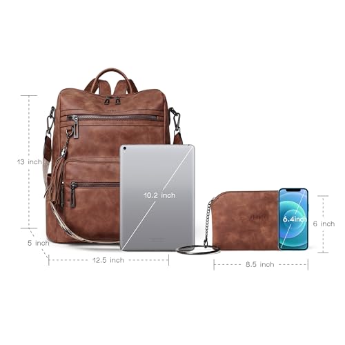Image of Shrrie Vegan Leather Backpack Purse for Women with Adjustable Shoulder Bag