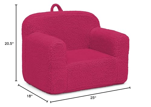 Image of Delta Children Sherpa Cozee Chair - Foam Kids Chair for Ages 18 Months and Up, Hot Pink