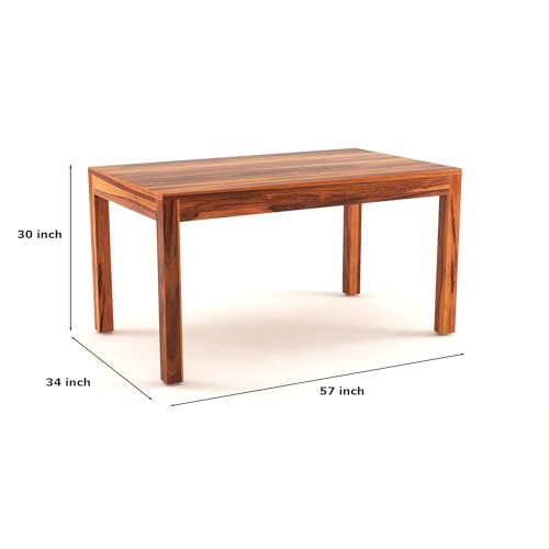 Image of RECTART Solid Pure Sheesham Wood 6 Seater Dining Table Set with Cushioned Chairs | 6 Seater Dining Table for Living Room | Dining Table 6 Seater