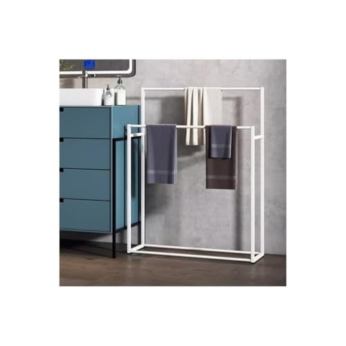 zhongqunli Toallero de pie Toallero Multifuncional de pie for baño, Colgador de Ropa for mesita de Noche, toallero Moderno de pie for Piscina, tendedero Toallero de Suelo de baño(White,Medium)