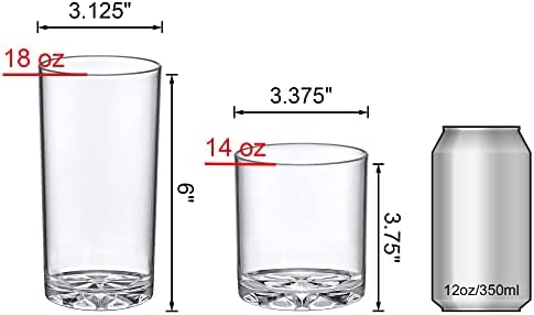 Superb Abby - Liberty - 12-Ounce and 16-Ounce Plastic Tumblers (Set of 8), Plastic Consuming Glasses, All-Clear Excessive-Balls, Reusable Plastic Cups, BPA-Free, Shatter-Proof, Dishwasher-Secure 3 31r6