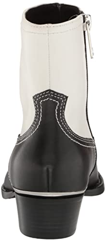 Dkny Women's Lukas-Cowboy Booties Combat Boot, Black/White, 9 #TOP2