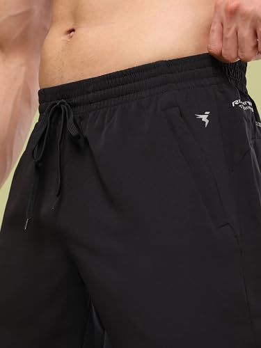Image of TECHNOSPORT Mens Regular Fit Solid Woven Track Pant for Activewear, Regular Use and Quick Dry, (Non- Stretchable)
