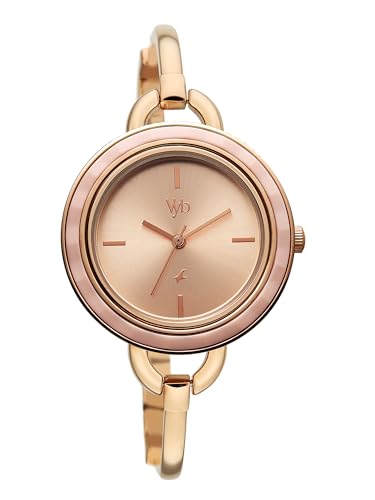 Image of Fastrack Vyb Siren with Quartz Analog Rose Gold Dial Rose Gold Strap Watch for Girls - FV60127WM01