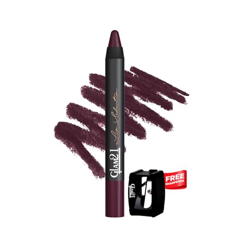 Image of Glam21 Lip Seduction Non- Transfer Crayon Lipstick up to 12 Hours Stay | Lightweight & Longlasting|Creamy Matte | Smudge Proof - 3.6gm|Purple Mousse|12