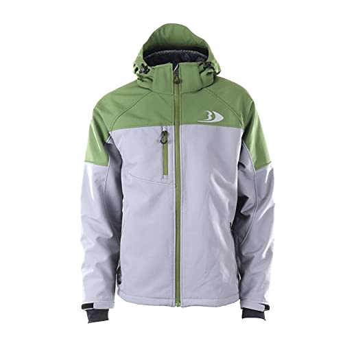 Zenith Softshell Jacket Charcoal/Green Windproof Lined Outdoor Fishing & Hunting Jacket with Water-Resistant Shell