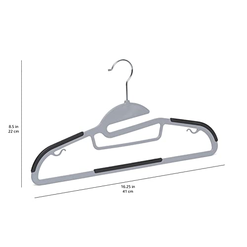 Amazon-Basics-Rubber-Coated-Plastic-Hangers-Pack-of-50-Gray