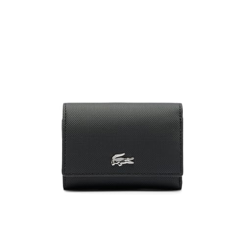 Lacoste Women's Compact Wallet, Black/Beige, One Size
