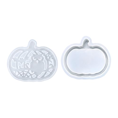 Moldes de silicona para Halloween, moldes para velas de té para calabazas, de resina y silicona, accesorios de fundición de resina, suministros para manualidades, decoración de mesa para Halloween