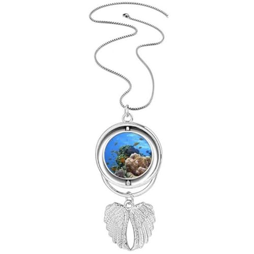 Collier rotatif ailes d'ange et poissons le cadeau idéal pour elle
