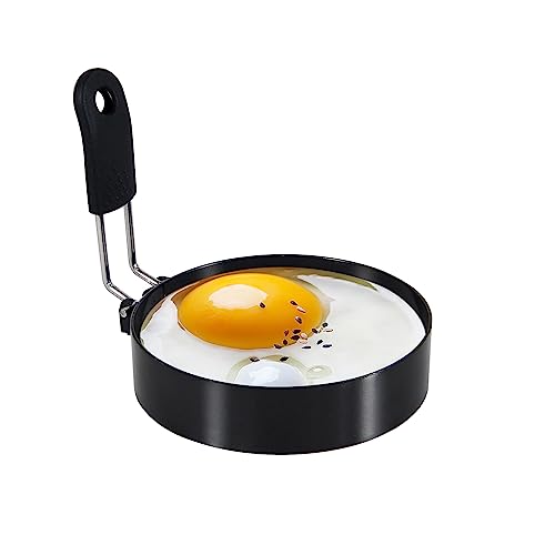 LXLOVESM 3.5'' Egg Rings with Silicone Handle, Stainless Steel Egg