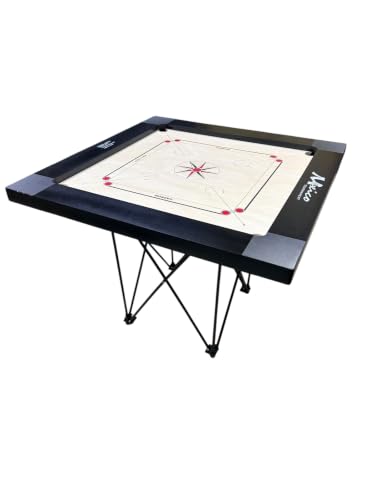 Image of SGC Carrom Board 32 inch Full Size with Coin Powder Striker (Carrom Without Stand) 1.5 inch Side