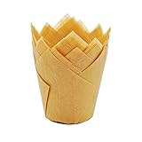 QLSmypkg Muffin Greaseproof paper Baking cupcake cups, 2" x 3 1/2" Natural Tulip Baking Cup Case of