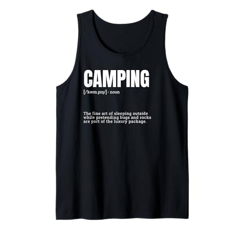 Divertido Camping Durmiendo Fuera Definición Camiseta sin Mangas